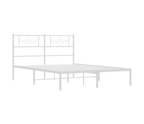 Estructura cama sin colchón con cabecero metal blanco 120x200cm