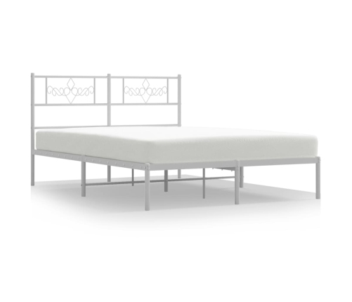 vidaXL Estructura de cama de metal con cabecero blanca 150x200 cm