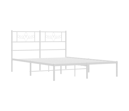 vidaXL Estructura de cama de metal con cabecero blanca 150x200 cm