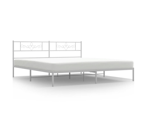 Estructura cama sin colchón con cabecero metal blanco 180x200cm