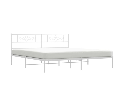 Estructura cama sin colchón con cabecero metal blanco 180x200cm