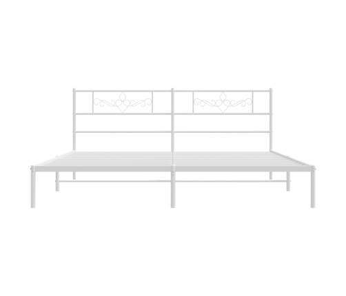 Estructura cama sin colchón con cabecero metal blanco 180x200cm