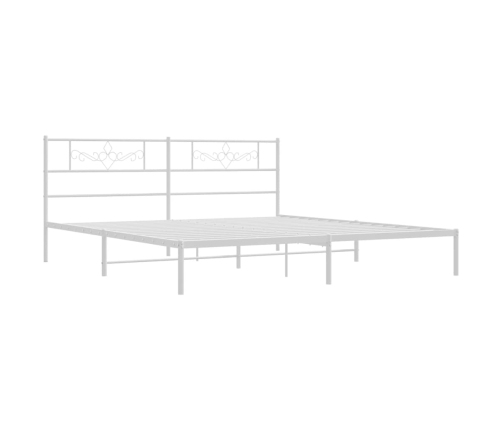 Estructura cama sin colchón con cabecero metal blanco 180x200cm