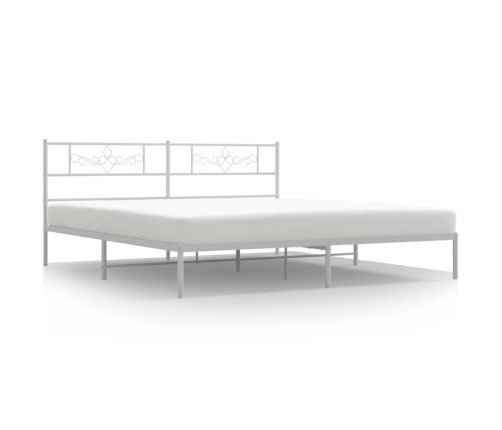 Estructura cama sin colchón con cabecero metal blanco 183x213cm