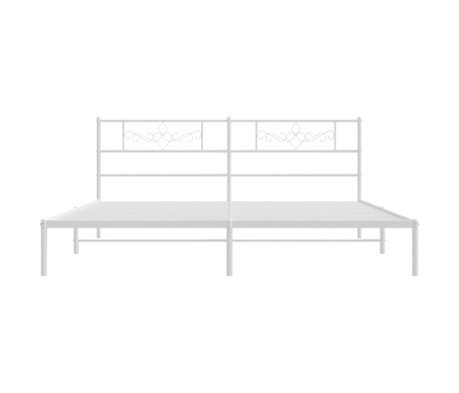 Estructura cama sin colchón con cabecero metal blanco 183x213cm