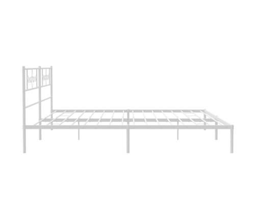 Estructura cama sin colchón con cabecero metal blanco 183x213cm