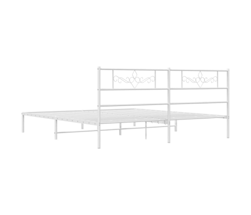 Estructura cama sin colchón con cabecero metal blanco 183x213cm