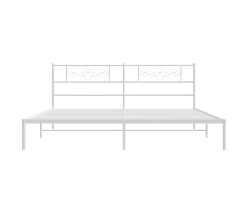 Estructura cama sin colchón con cabecero metal blanco 200x200cm