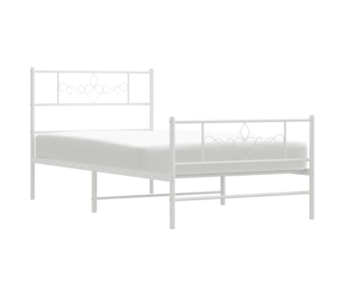 Estructura cama sin colchón con estribo metal blanco 80x200 cm