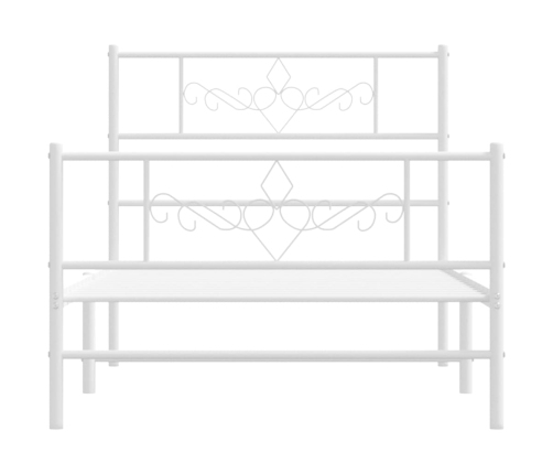 Estructura cama sin colchón con estribo metal blanco 80x200 cm