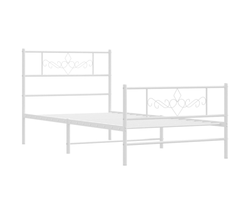 Estructura cama sin colchón con estribo metal blanco 80x200 cm