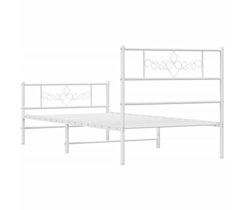 Estructura cama sin colchón con estribo metal blanco 80x200 cm