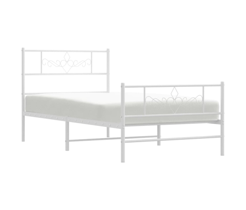 Estructura cama sin colchón con estribo metal blanco 90x190 cm