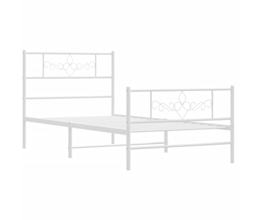 Estructura cama sin colchón con estribo metal blanco 90x190 cm