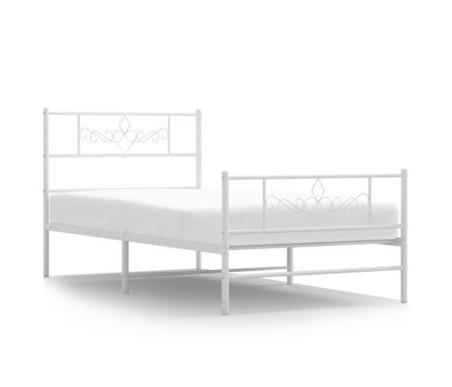 Estructura cama sin colchón con estribo metal blanco 90x200 cm