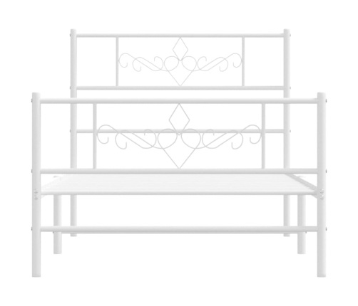 Estructura cama sin colchón con estribo metal blanco 100x200 cm