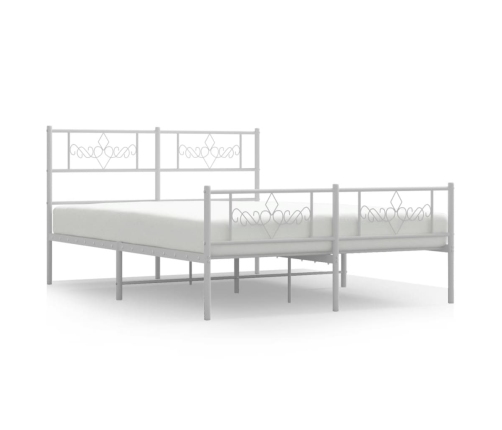 Estructura cama sin colchón con estribo metal blanco 120x190 cm