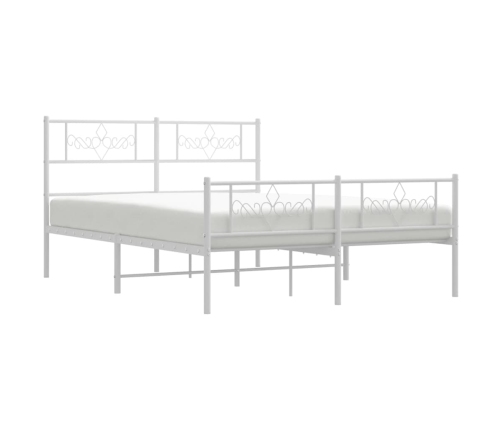 Estructura cama sin colchón con estribo metal blanco 120x190 cm