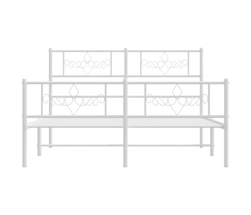 Estructura cama sin colchón con estribo metal blanco 120x190 cm