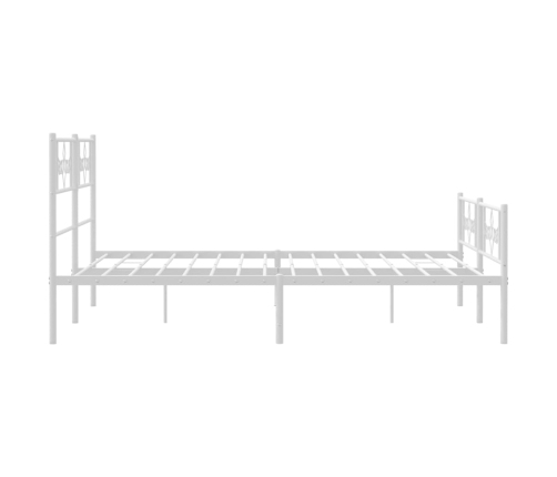 Estructura cama sin colchón con estribo metal blanco 120x190 cm