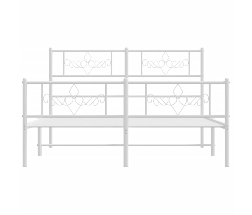 Estructura cama sin colchón con estribo metal blanco 120x200 cm