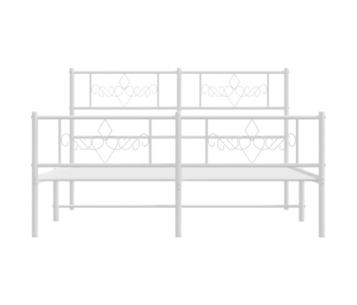 Estructura cama sin colchón con estribo metal blanco 135x190 cm
