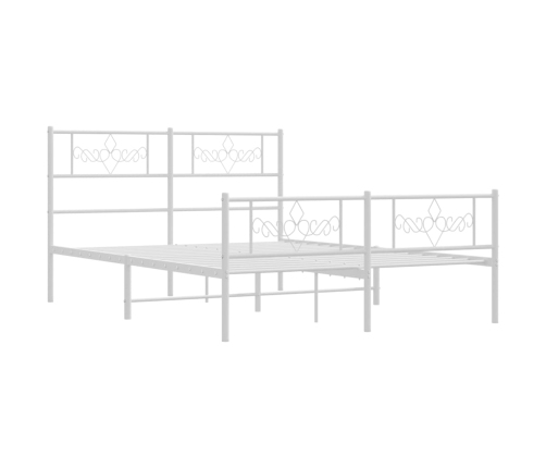 Estructura cama sin colchón con estribo metal blanco 135x190 cm