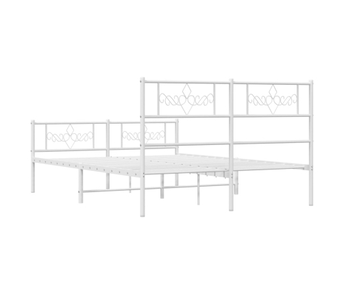 Estructura cama sin colchón con estribo metal blanco 135x190 cm