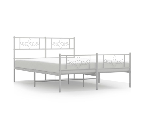 Estructura cama sin colchón con estribo metal blanco 140x190 cm