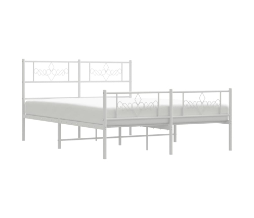 Estructura cama sin colchón con estribo metal blanco 150x200 cm