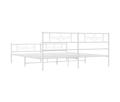 Estructura cama sin colchón con estribo metal blanco 180x200 cm