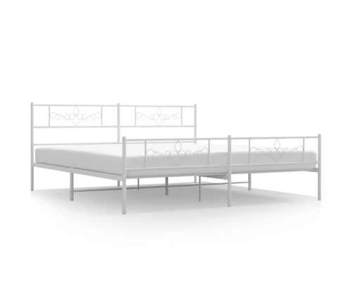 vidaXL Estructura cama metal con cabecero y pie cama blanco 183x213 cm