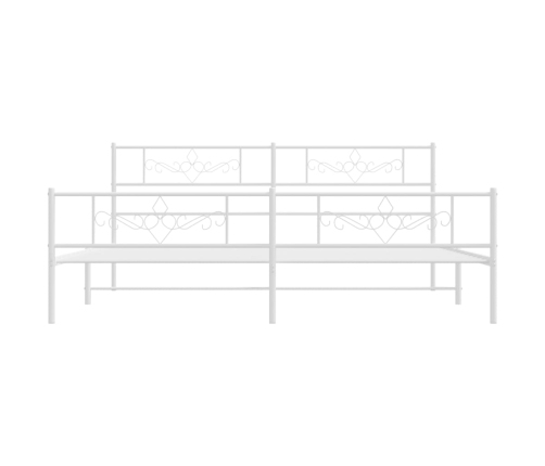 vidaXL Estructura cama metal con cabecero y pie cama blanco 183x213 cm