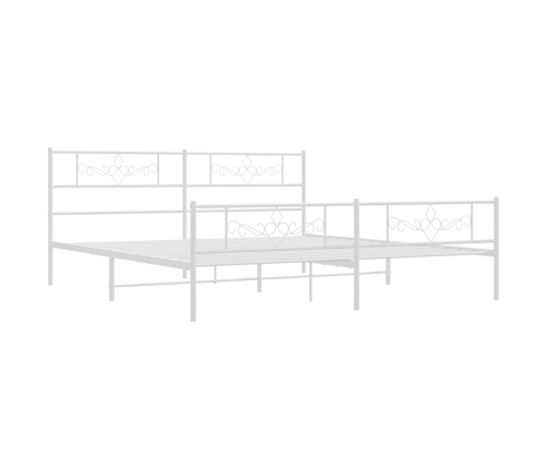 vidaXL Estructura cama metal con cabecero y pie cama blanco 183x213 cm