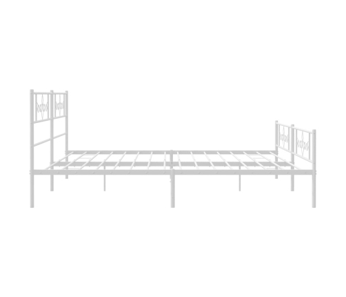 vidaXL Estructura cama metal con cabecero y pie cama blanco 183x213 cm