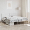 vidaXL Estructura cama metal con cabecero y pie cama blanco 183x213 cm