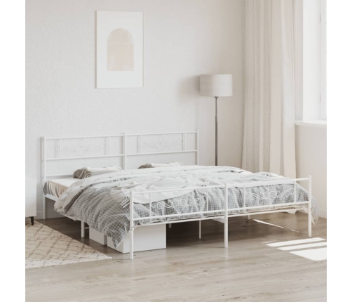 Estructura cama sin colchón con estribo metal blanco 193x203 cm