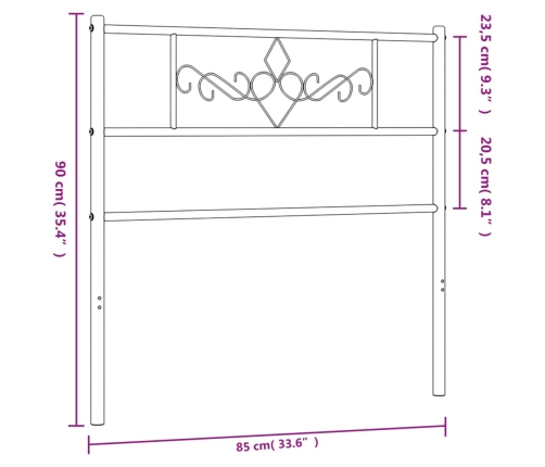 Cabecero de metal blanco 80 cm