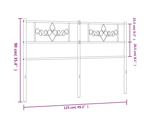 Cabecero de metal blanco 120 cm