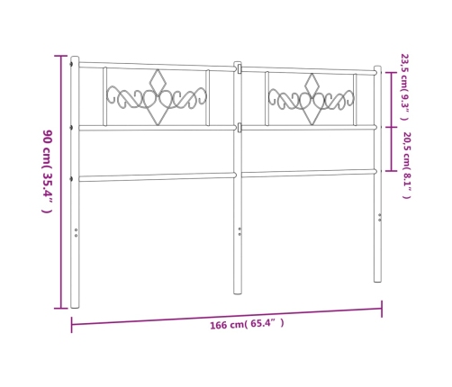 Cabecero de metal blanco 160 cm