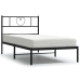 Estructura cama sin colchón con cabecero metal negro 80x200 cm
