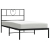 Estructura cama sin colchón con cabecero metal negro 80x200 cm