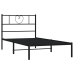 Estructura cama sin colchón con cabecero metal negro 80x200 cm