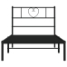 Estructura cama sin colchón con cabecero metal negro 80x200 cm