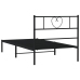 Estructura cama sin colchón con cabecero metal negro 80x200 cm