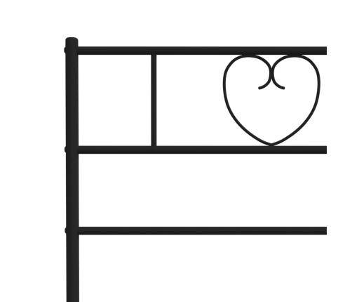 Estructura cama sin colchón con cabecero metal negro 80x200 cm