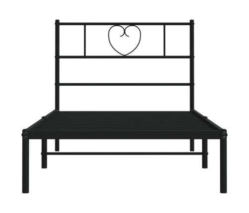 vidaXL Estructura de cama con cabecero metal negro 100x190 cm