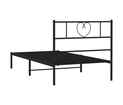 vidaXL Estructura de cama con cabecero metal negro 100x190 cm