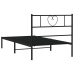 vidaXL Estructura de cama con cabecero metal negro 100x190 cm