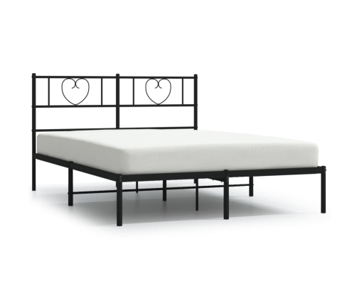 Estructura cama sin colchón con cabecero metal negro 120x190 cm